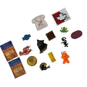 Lot of 15 Vintage 0660 Decorative Magnets Datsun Red Sox Grizzly Bear CA Redwood